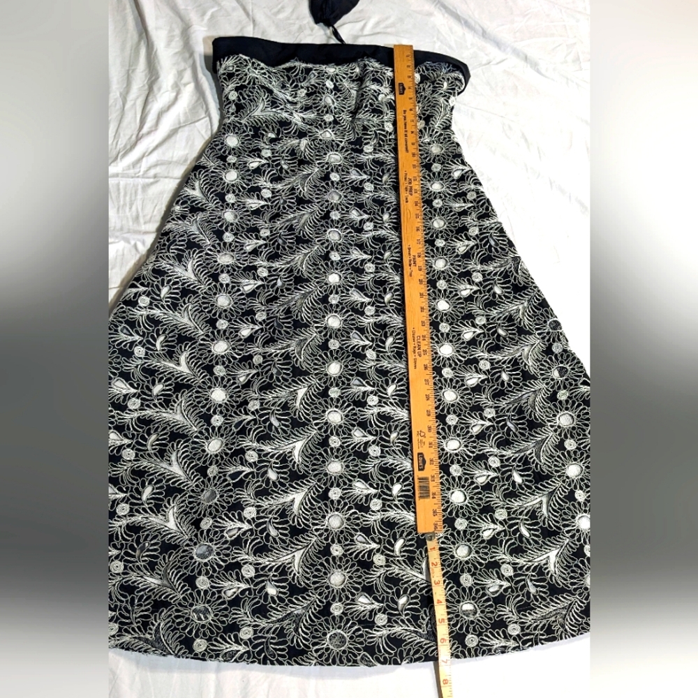 NWT Long Maeve Anthropologie Lace Cutout Formal Black &‎ White Dress| Sz 14 - Picture 12 of 15
